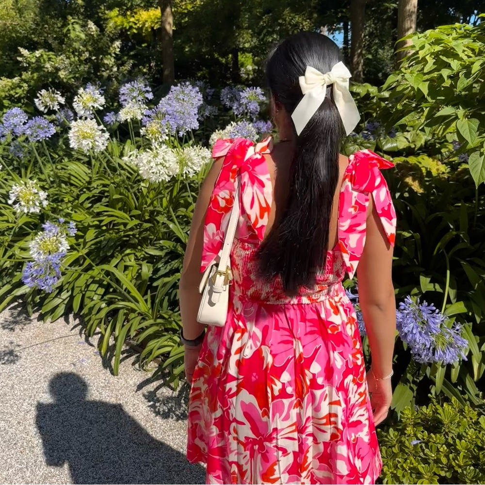 Floral Pink and White Dress